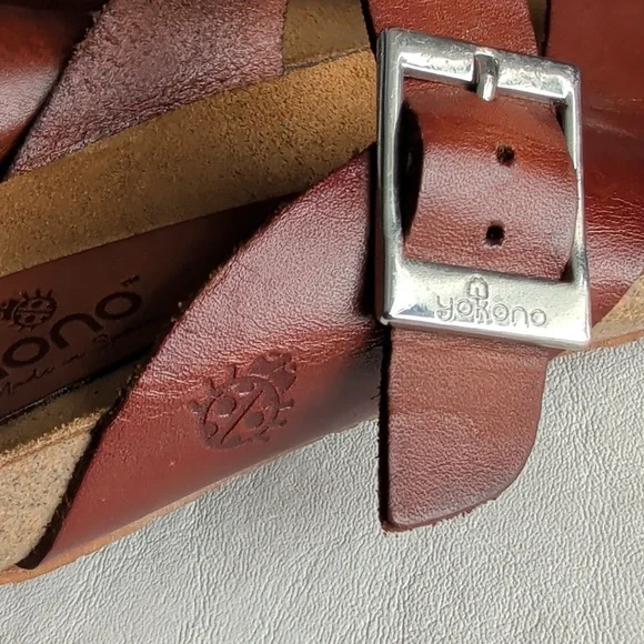 Yokono Brown Leather Strapy Made In Spain Sandals Women's Size 6 - Picture 7 of 7